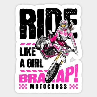 Ride girl dirt bike motocross Sticker